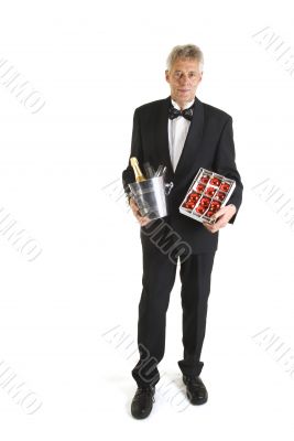 champagne and christmas balls