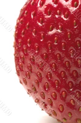 close-up of bright red strawberry