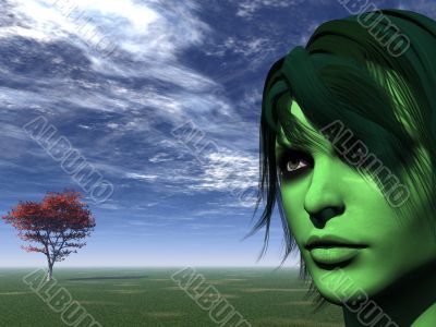green face
