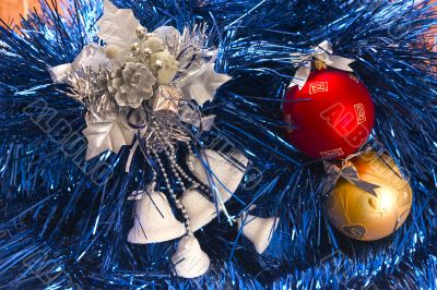white bells and colour balls