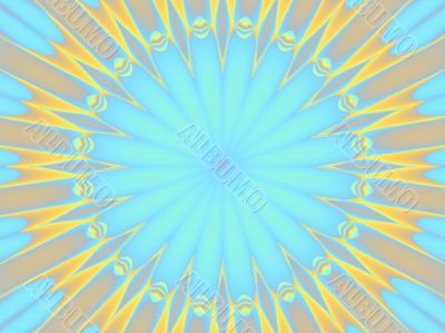 blue and brown abstract flower design