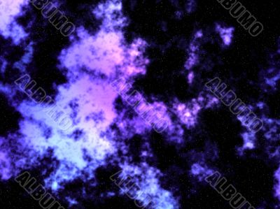 blue and purple nebula