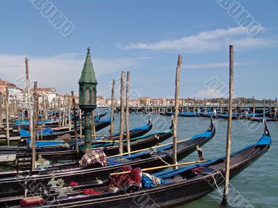 the gondolas in venice. italy