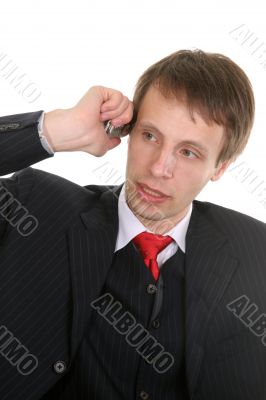 businessman talking by cellphone