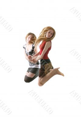 jumping pretty young girls