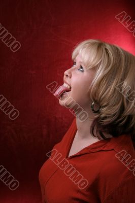 showing the tongue