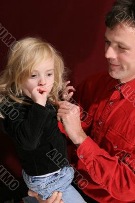 blond girl anf her father