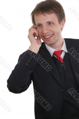 businessman talking cell phone