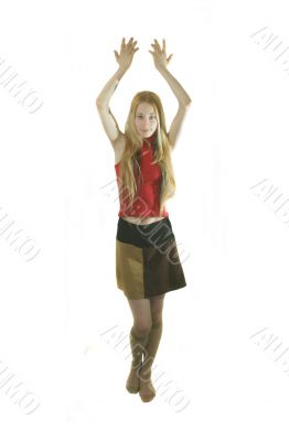 pretty young girl standing