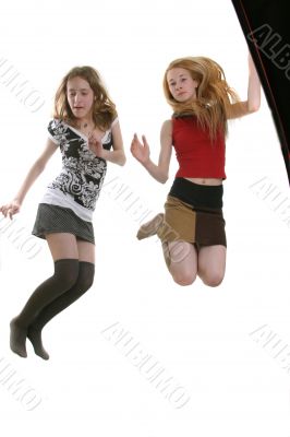 jumping pretty young girls