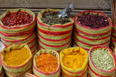 spices on market