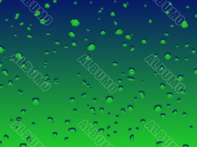 drops on green and blue glass