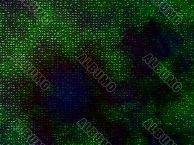 green and blue embossed