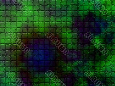 green and blue tiled effect