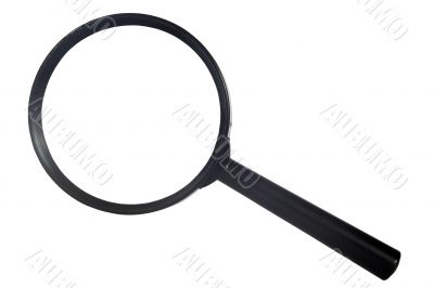 black magnifying glass from the top