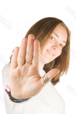 stop!! - casual woman
