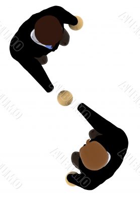 business deal - 3d illustration - top view