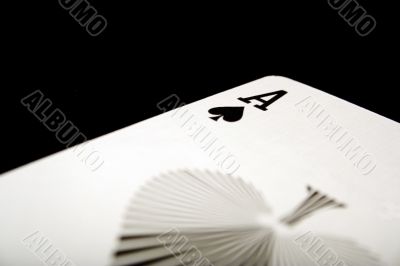 ace of spades on black