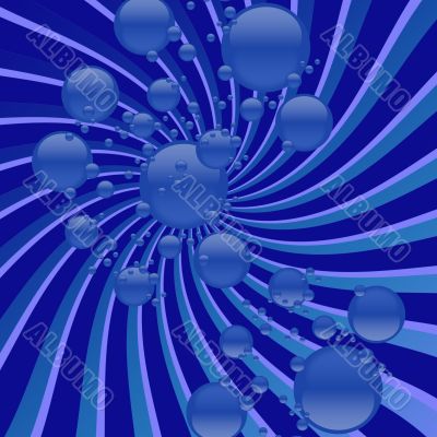 Blue bubbly swirling vortex abstract background