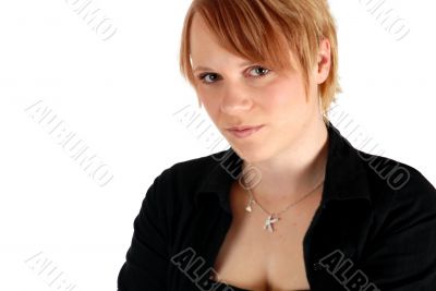 business woman on white