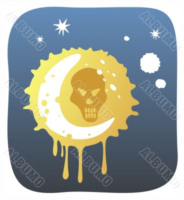 Moon and skull