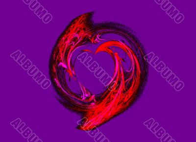 heart in red and purple