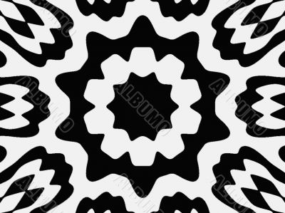 black and white cog petals
