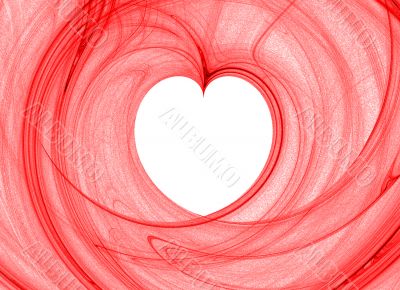 white heart surrounded by pink design