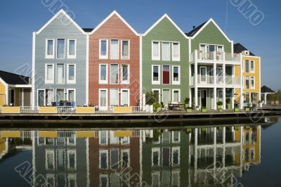 wooden colored houses