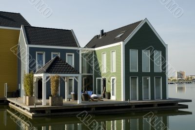 modern house in water