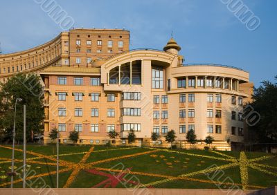 The lawn in front of the house