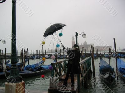 Mask under umbrella