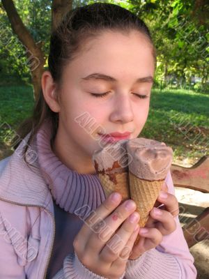 The girl with ice-cream