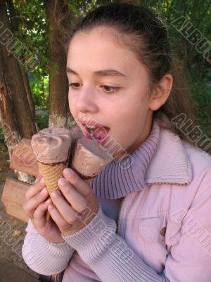 The girl with ice-cream