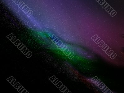 galaxy and cosmic cloud