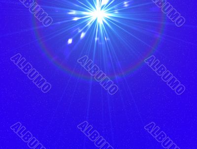 Christmas star with snow fall