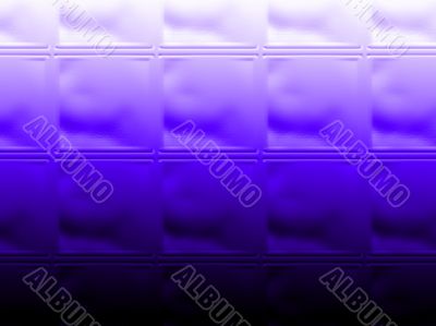 through blue tiled glass