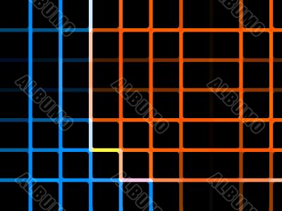 blue and orange check