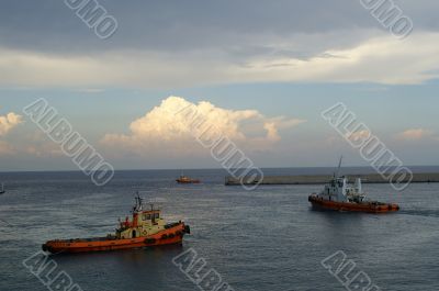 A boat in a port