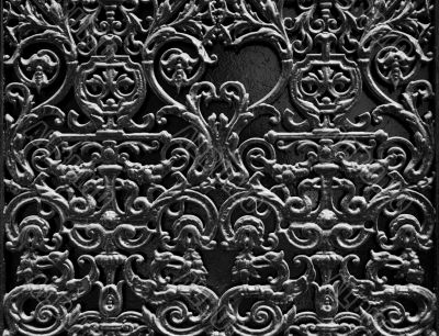 Black door decoration