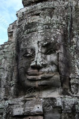  Stone face in temple Bayon