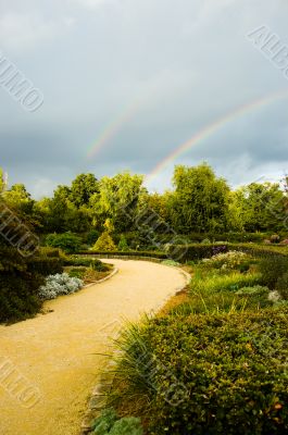 Two rainbows in the storming sky