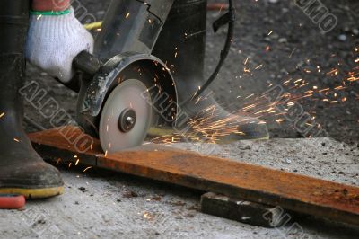 Factory worker doing his job