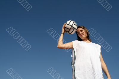 beach soccer girl player