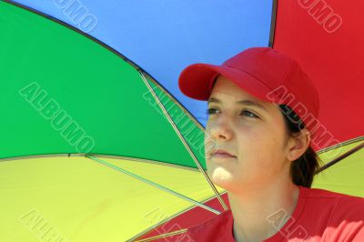 girl with color umbrella