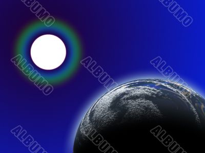 moon and earthlike planet