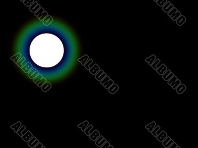 moon against pitch black sky