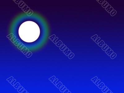 moon in blue night sky