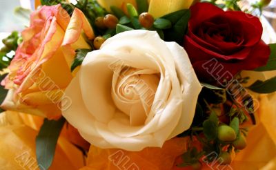 Romantic Bouquet: Three Varieties of Roses