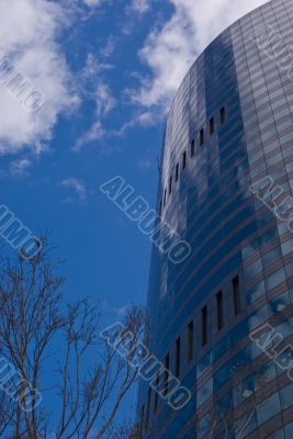 Modern Skyscraper,Tree and Clouds